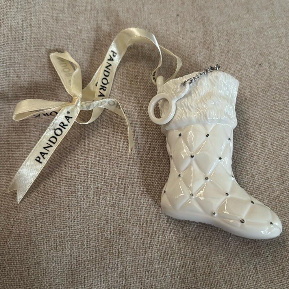 Pandora 2012 Limited Edition Christmas porcelain Stocking Boot Ornament